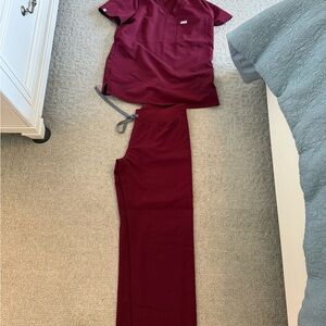 Burgundy Scrub Set